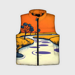 Детский жилет Арт с фантастическим пейзажем, цвет: 3D-черный