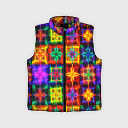 Детский жилет Неоновое стекло абстракция, цвет: 3D-светло-серый
