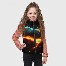 Детский жилет Лава в черной текстуре, цвет: 3D-светло-серый — фото 2
