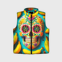 Детский жилет Череп и бананы - летняя композиция, цвет: 3D-красный