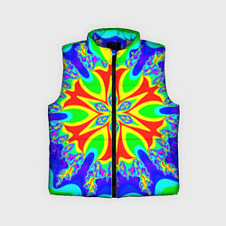 Детский жилет Неоновая психоделика узор, цвет: 3D-светло-серый