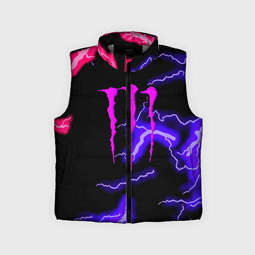 Детский жилет Monster energy неоновый шторм / 3D-Светло-серый – фото 1