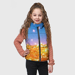 Детский жилет Золотые шарики на голубом фоне, цвет: 3D-светло-серый — фото 2