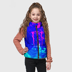 Детский жилет Monster energy дым неоновый, цвет: 3D-светло-серый — фото 2