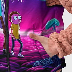 Детский жилет Морти и Рик на планете неоновых сказочных грибов, цвет: 3D-черный — фото 2