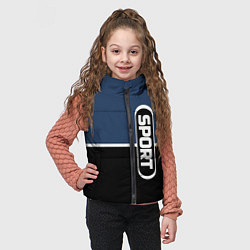 Детский жилет Sport сине-чёрный с полосой, цвет: 3D-черный — фото 2
