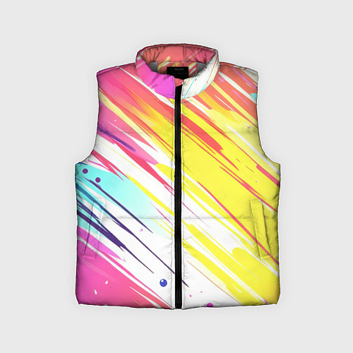 Детский жилет Брызги краски на белом фоне / 3D-Светло-серый – фото 1