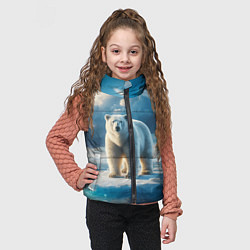 Детский жилет Полярный медведь на льдине, цвет: 3D-светло-серый — фото 2