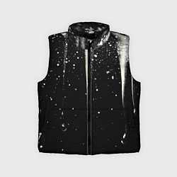Детский жилет Белые брызги на черном, цвет: 3D-черный