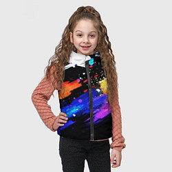 Детский жилет Разноцветные блестящие кляксы - текстура, цвет: 3D-черный — фото 2