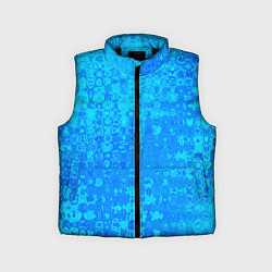 Детский жилет Голубой неоновый абстрактная текстура, цвет: 3D-черный