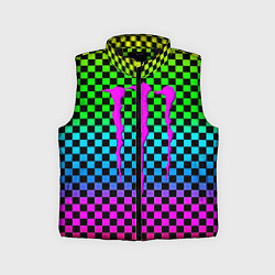 Детский жилет Monster energy неоновая клетка, цвет: 3D-черный