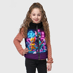 Детский жилет Гитарист Том и вокалист Джерри - неоновое свечение, цвет: 3D-светло-серый — фото 2