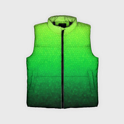 Детский жилет Градиент мозаика зелёный в тёмный, цвет: 3D-черный