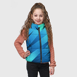 Детский жилет Сине-голубой абстрактные полосы, цвет: 3D-черный — фото 2