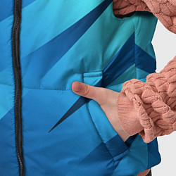 Детский жилет Сине-голубой абстрактные полосы, цвет: 3D-черный — фото 2