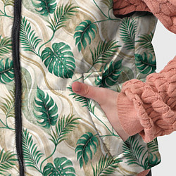 Детский жилет Листья монстеры на мраморном фоне, цвет: 3D-черный — фото 2