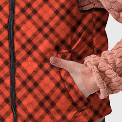 Детский жилет Черно оранжевый в косую клетку, цвет: 3D-черный — фото 2