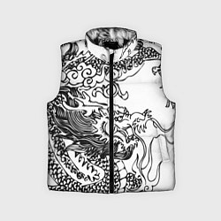 Детский жилет Татуировка дракона на белом, цвет: 3D-черный