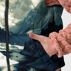 Детский жилет Река и горы снежные пейзаж, цвет: 3D-черный — фото 2