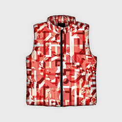 Детский жилет Красно-белый объёмный эффект, цвет: 3D-красный