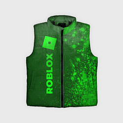 Детский жилет Roblox - green gradient по-вертикали, цвет: 3D-черный