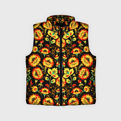 Детский жилет Русская узорная роспись, цвет: 3D-черный