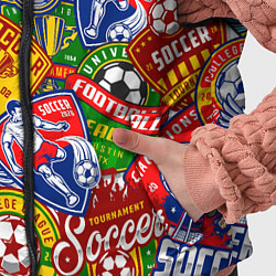 Детский жилет Футбольные лиги паттерн, цвет: 3D-красный — фото 2