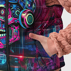 Детский жилет Кибер чувак череп на фоне граффити - нейроарт, цвет: 3D-черный — фото 2