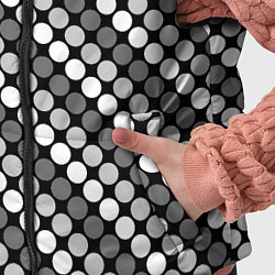 Детский жилет Белый серый горох на черном ретро, цвет: 3D-черный — фото 2