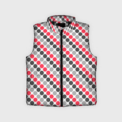 Детский жилет Красный и серый горошек ретро, цвет: 3D-черный