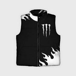 Детский жилет Monster energy белый огонь, цвет: 3D-черный