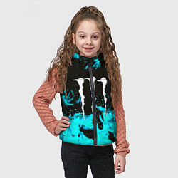 Детский жилет Monster energy голубой огонь, цвет: 3D-черный — фото 2
