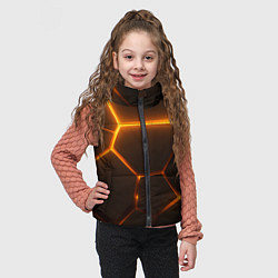 Детский жилет Оранжевое свечение текстура, цвет: 3D-черный — фото 2