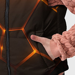 Детский жилет Оранжевое свечение текстура, цвет: 3D-черный — фото 2