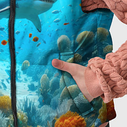 Детский жилет Белая акула в коралловом рифе, цвет: 3D-черный — фото 2