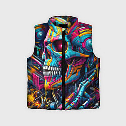 Детский жилет Cyber skull - pattern, цвет: 3D-черный