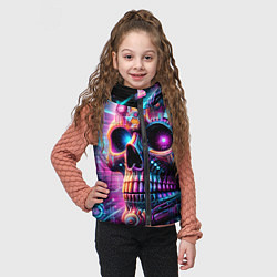 Детский жилет Neon cyber skull, цвет: 3D-черный — фото 2