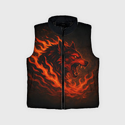 Детский жилет Инфернальный волк, цвет: 3D-черный