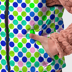 Детский жилет Разноцветный синий розовый зеленый горох на белом, цвет: 3D-черный — фото 2