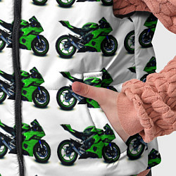 Детский жилет Motorbike green, цвет: 3D-черный — фото 2