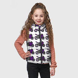 Детский жилет Motorcycle purple, цвет: 3D-черный — фото 2