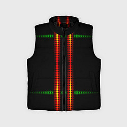 Детский жилет Neon black green circles