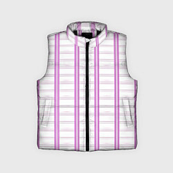 Детский жилет Color white cage pink line