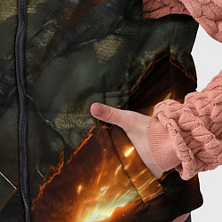 Детский жилет Разорванный камуфляж с огнем, цвет: 3D-черный — фото 2