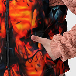 Детский жилет Абстрактная текстура рыжего пламени, цвет: 3D-черный — фото 2
