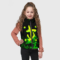 Детский жилет Doom кислотное лого огненный, цвет: 3D-черный — фото 2