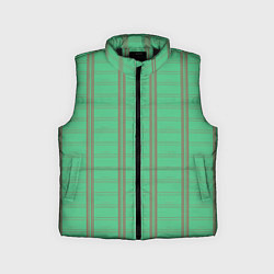 Детский жилет Color green cage brown stripes, цвет: 3D-черный
