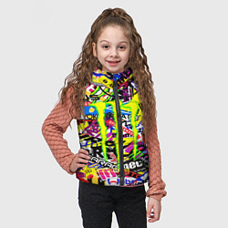 Детский жилет Monster energy бренды стикеры, цвет: 3D-черный — фото 2