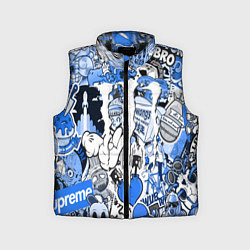 Детский жилет Monster energy sticker blue, цвет: 3D-черный